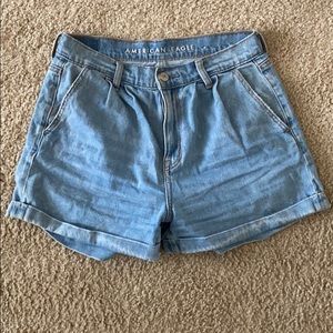 High waisted denim shorts